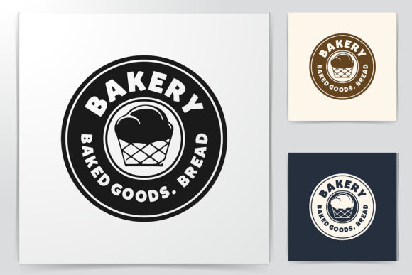 Download Vintage Round Badge, Bakery Cupcake Logo - Baker Collection