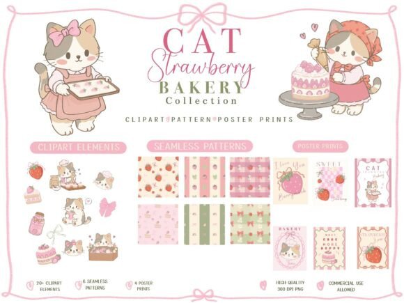 Download Cat Strawberry Bakery Collection - Baker Collection