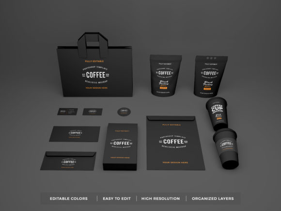 Download Realistic Coffee Brand Identity Mockup - Premium Resources