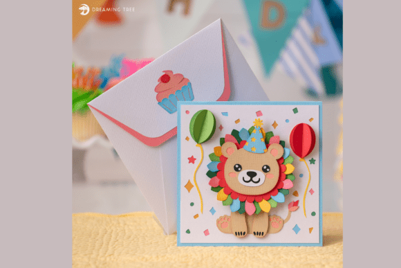 Download Little Lion Pop Up Card SVG - Lion Collection