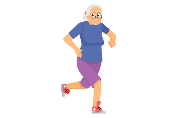 Download Jogging Old Woman. Happy Active Senior L - Happy Collection