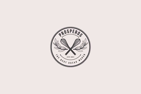 Download Balloon Whisk Vintage Logo for Bakery - Baker Collection