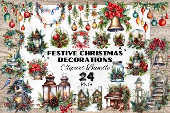 Download Beautiful Christmas Decoration Elements - Beautiful Collection